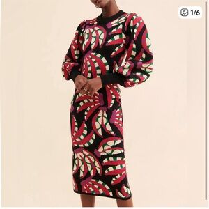 FARM Rio Black and Pink Knit Sweater Dress size XS